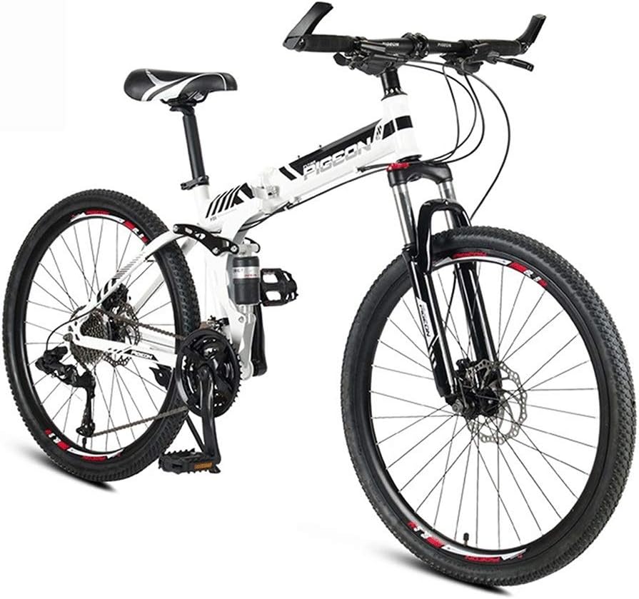 Amazon.co.jp マウンテンバイク 大人マウンテンバイク、折り畳み式の26分の24インチバイク24スピードディスクブレーキマウンテン