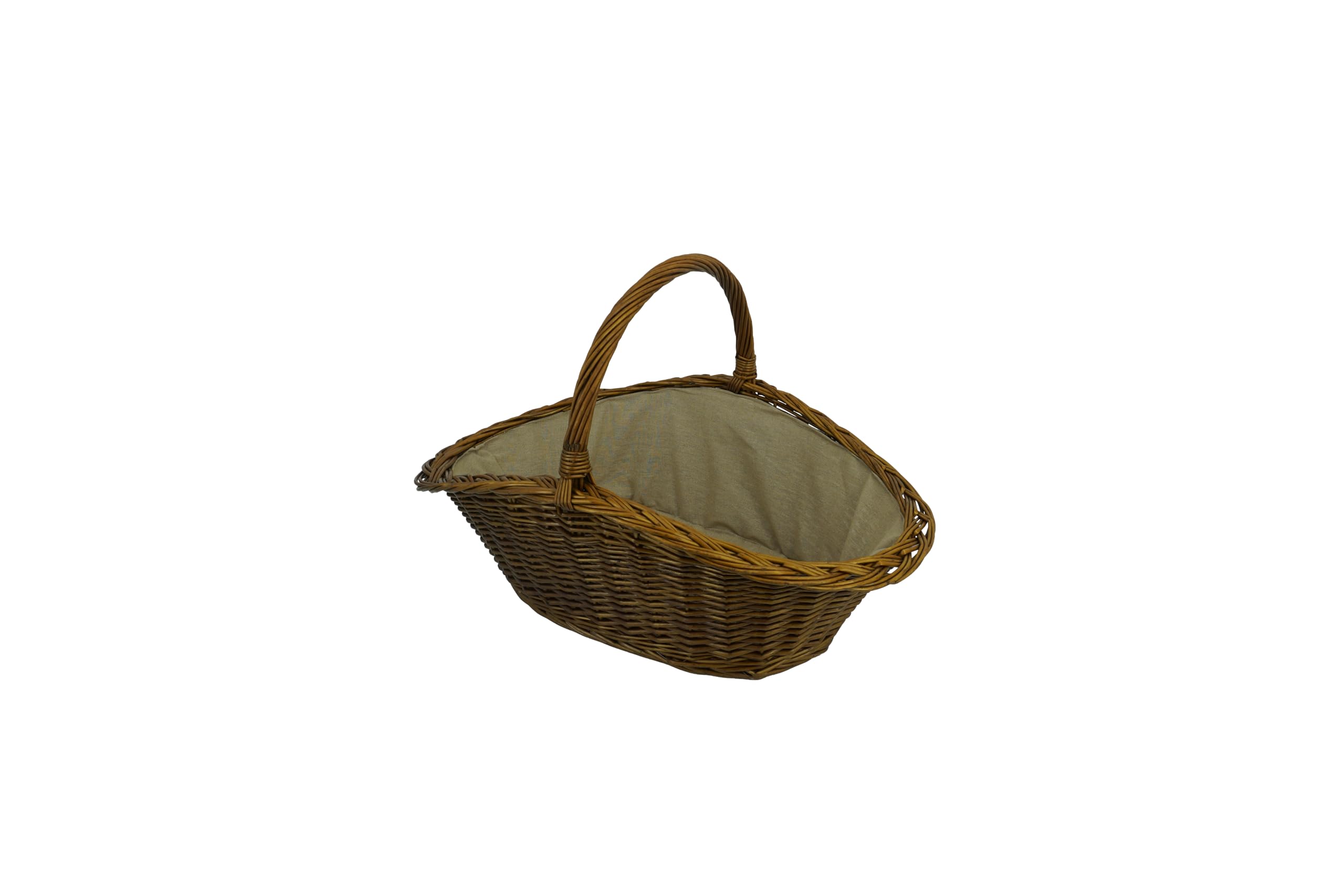 Valo Cestino in vimini con inserto in iuta, 70 x 45 x 42 cm, per legna da ardere, in materiali naturali, per proteggere il pavimento, cestino in legno VK000407