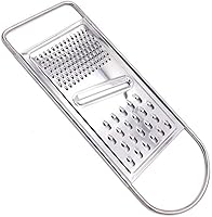 Vista 8 de Rallador plano de acero inoxidable de 3 vías, 12 x 4 pulgadas, utensilios de cocina, dientes afilados, zanahoria, pelador de patatas, frutas