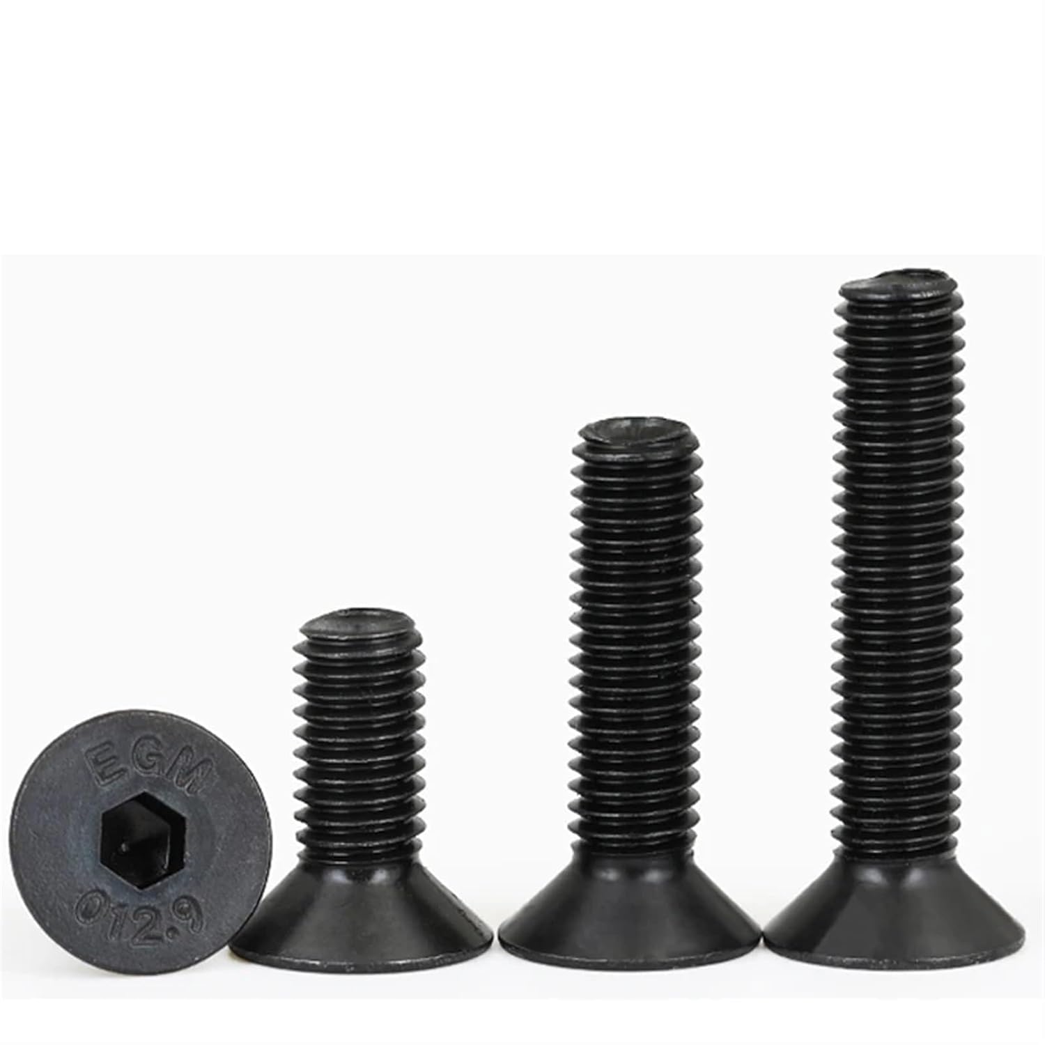 12.9 Grade Black Countersunk Head Hexagon Socket Screws DIN7991 SCM435 High Strength Flat Cup Flat Head Bolts M2 M2.5M3 M4M5-M12(10mm,M3 (40Pcs))