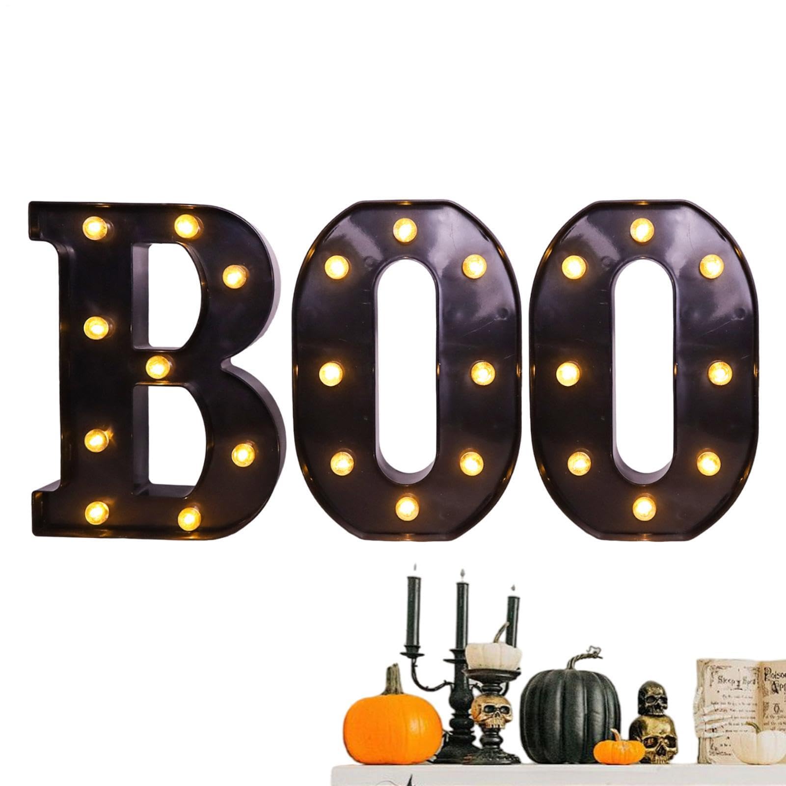 Halloween Letters Light Up Sign LED Display BOO Festive