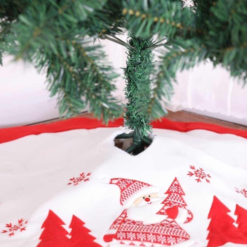 Spódnice choinkowe 35,4 "Choinki Spódnica Haft Wzór Xmas Drzewo Maty Spódnice Luksusowe Drzew Spódnicy Świąteczne Dostawy Miękki (Color : Red background)