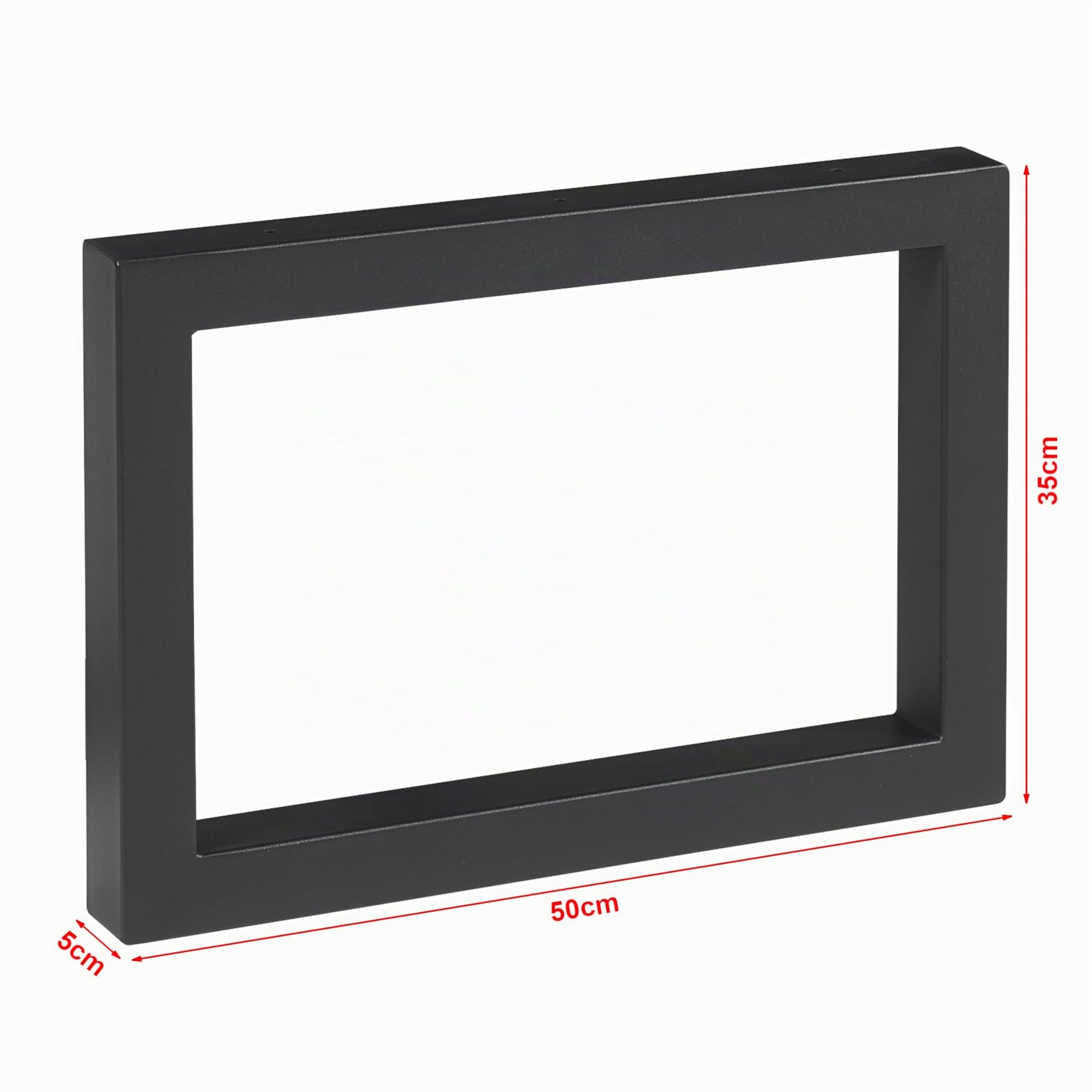 [en.casa] Conjunto de 2 Patas Lunderskov para Banco Mesa de Centro DIY Patas para Muebles Rectangulares Armazón de Mesas Auxiliares con Tornillos de Fijación Ajustables Acero 35x50cm - Negro