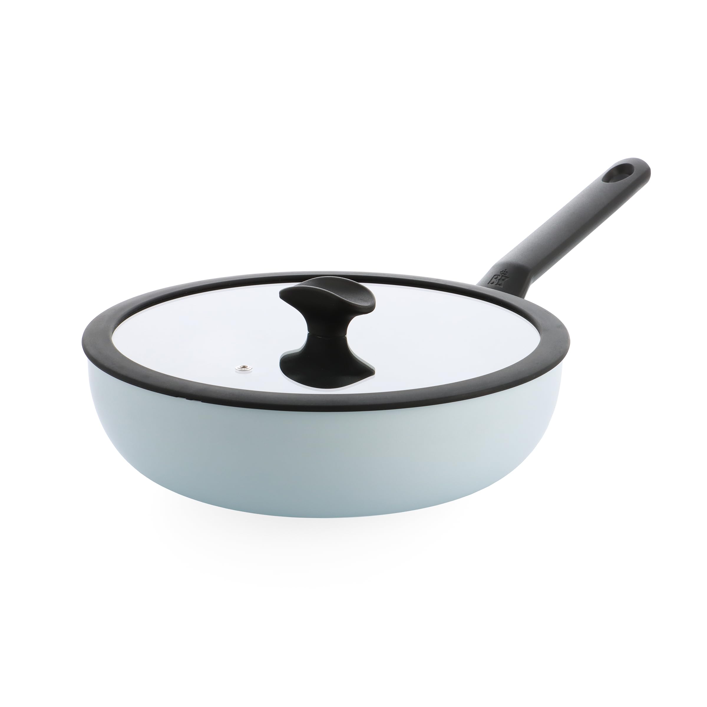 BK Enjoy Keramik-Wokpfanne mit Deckel Ø 28 cm/4,2 l, PFAS-frei, Induktionsgeeignet, Ofenfest bis 160 °C, Spülmaschinenfest, Schnelle Erhitzung, Cool-Touch-Griffe, Blau