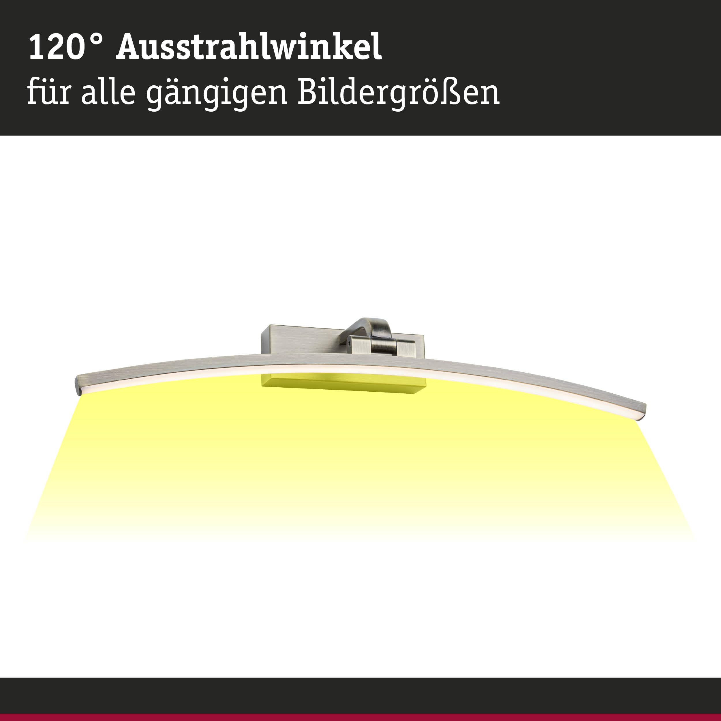 Paulmann 95561 Luminaria para cuadros LED Bento 500mm incl. 1x10W blanco cálido, latón envejecido, luz para cuadros, metal, plástico, aplique, 3000K