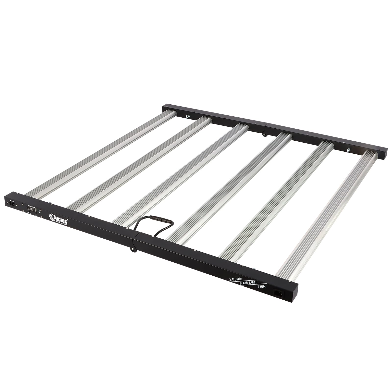 Lucius 720W LED-Pflanzenlampe mit Mastersteuerung, Timer, Sonnenaufgang & Sonnenuntergang, 2,9 μmol/J Vollspektrum für Zimmerpflanzen mit LED-Display, Pflanzenlicht mit LM281B-Dioden