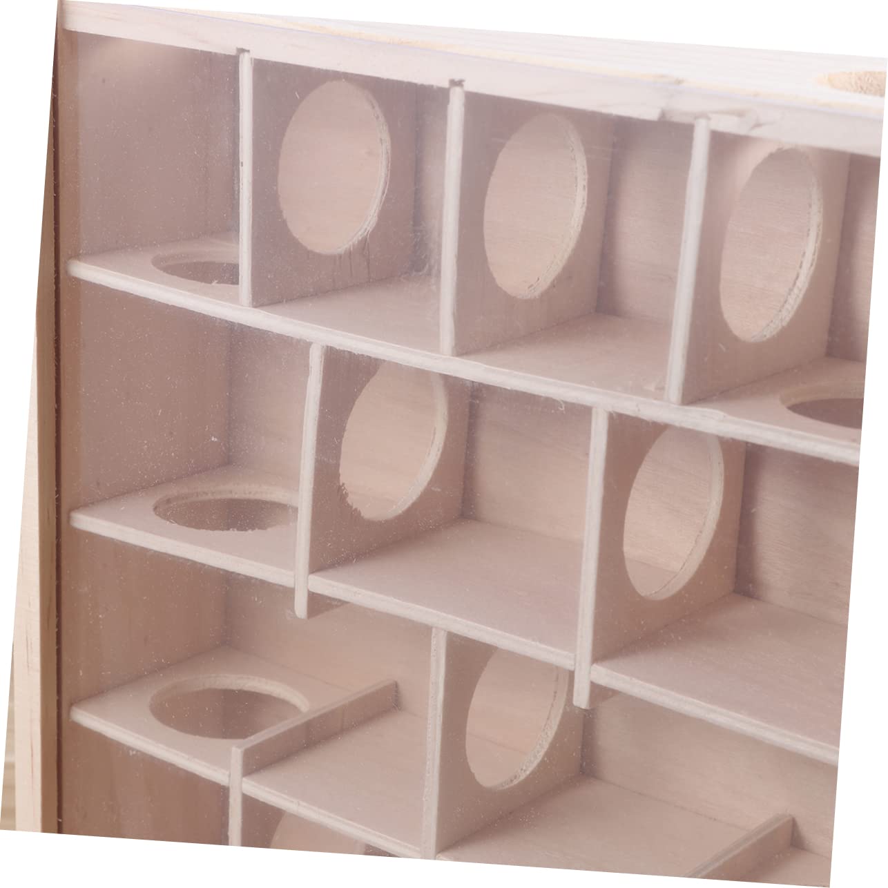 Milisten Holzlabyrinth Labyrinthtunnel für Hamster aus Natürlichem Holz mit Glasabdeckung Kleintierspielzeug für Hamster Ratten und Mäuse im Käfig