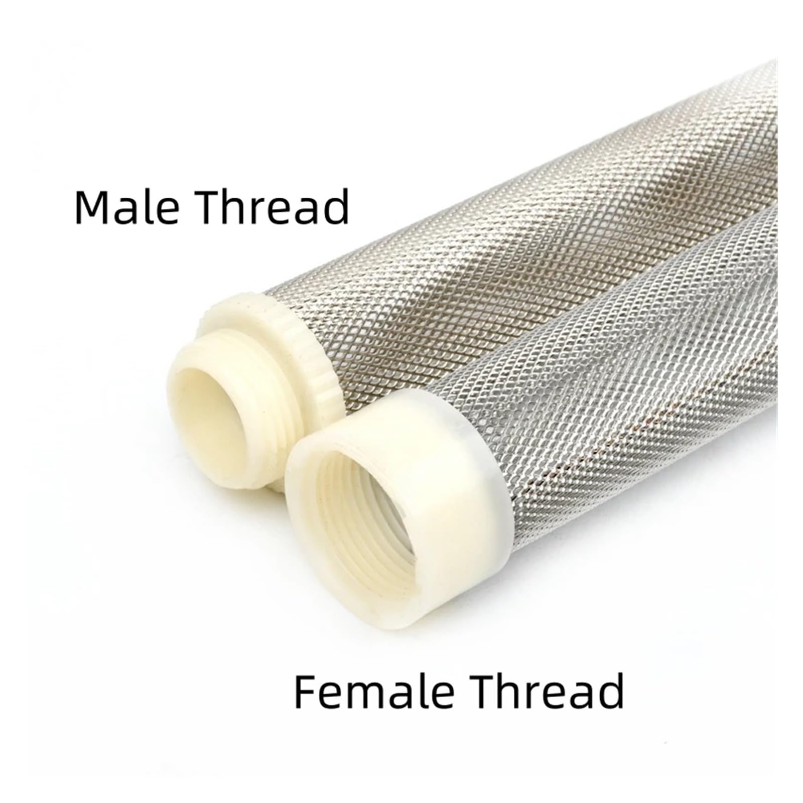 Filtro extendido de Acero Inoxidable 304 de 1/2" a 2,5", Manguera for Bomba de Agua de riego de jardín, Malla metálica for Limpieza de acuarios.(1.5 Inch Male,5 Pieces)