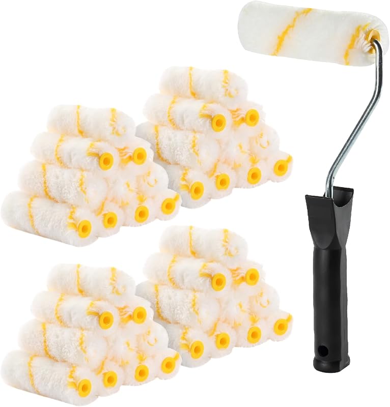 Bates- Paint Rollers, 4 inch Paint Roller with 40 Covers, Wall Painting Tool