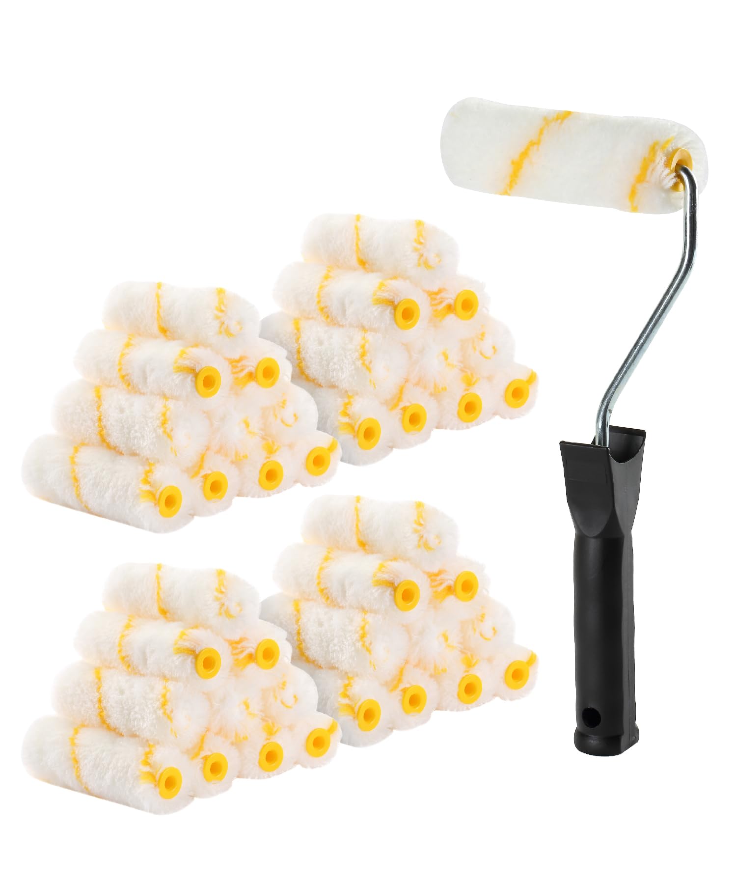 Bates- Rodillos de pintura, rodillo de pintura de 4 pulgadas con 10 cubiertas, rodillo de pintura pequeño, rodillos de pintura para pintar paredes, mini rodillos para pintar, rodillo de pintura