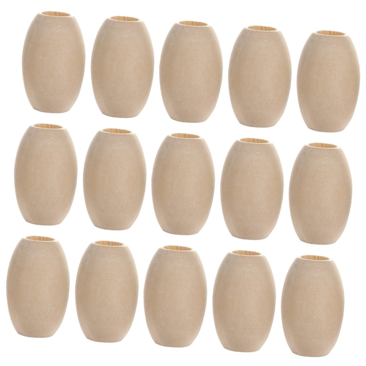 30 Pcs Perline Di Legno Non Finite Kit Fai Ovali Ornamento