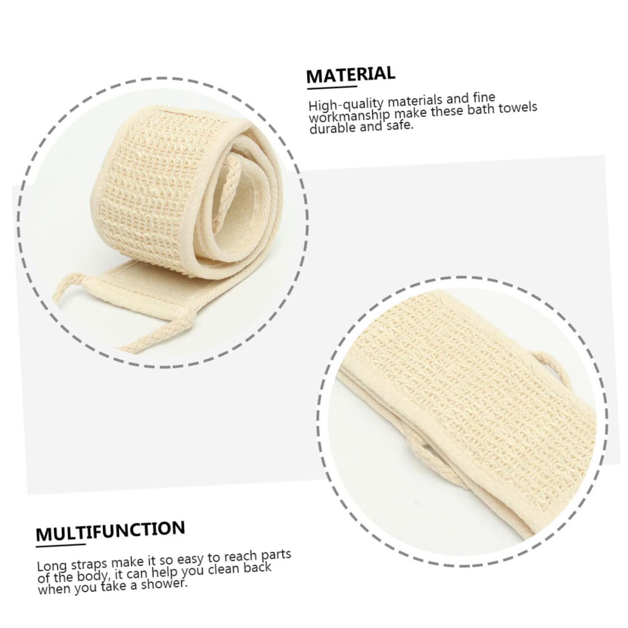 10 Piezas Toalla de Baño de Sisal para Masaje de Espalda Toalla para Estirar la Espalda para Ducharse y Artículos de Baño Prácticas y Duraderas