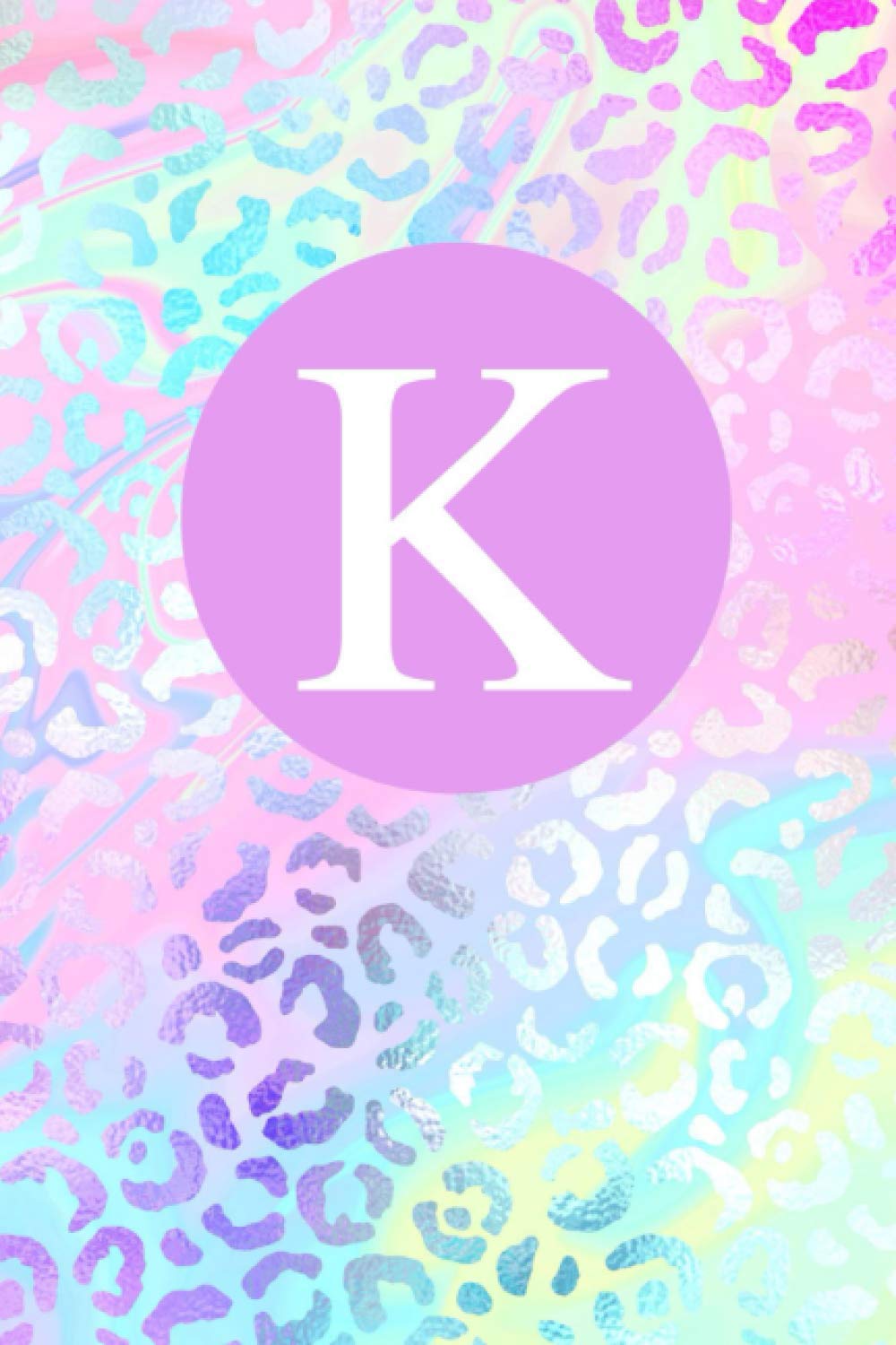 Initial K Monogram Pastel Leopard Notebook; Leopard Print Journal; 6x9 100 Page Lined Notebook