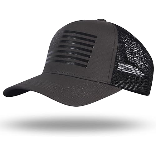 Vtfczeb American Flag Trucker Hat Snapback Baseball Cap for Men and Women, Adjustable Mesh Hat Outdoor Trucker Cap