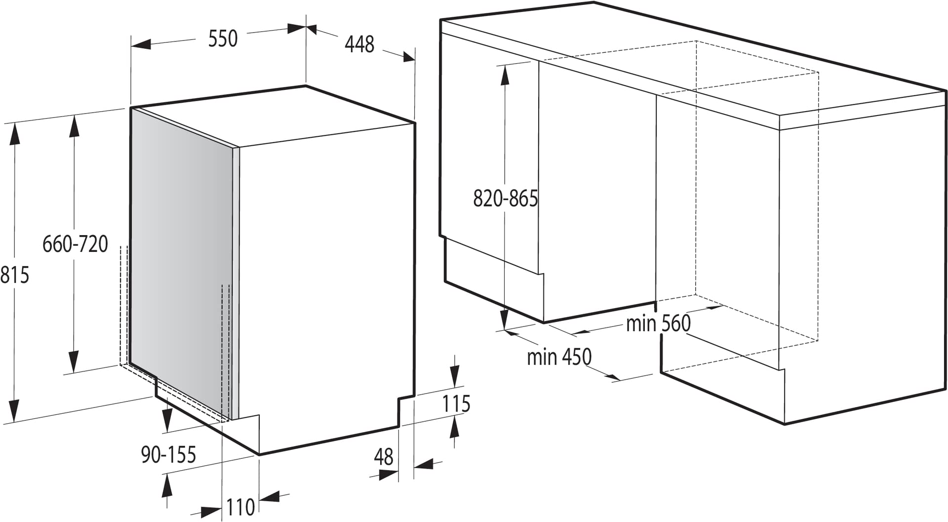 Gorenje GV583C10 Lavavajillas totalmente integrado, 45 cm, 10 tapas, apertura automática de puerta TotalDry extrahigiene, protección completa contra el desbordamiento, temperatura de lavado hasta 65 °