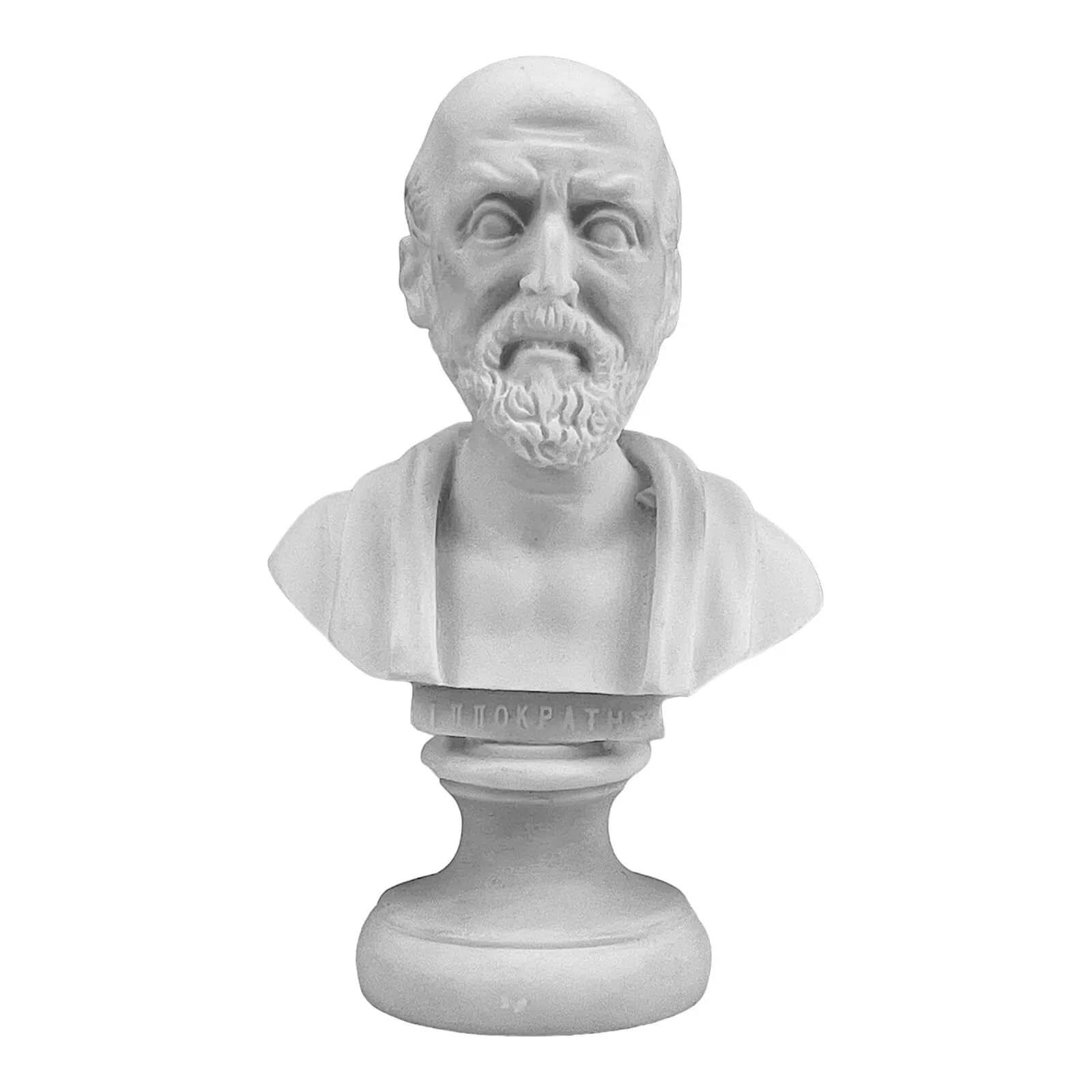 Generic Hippocrates 256401023857 Statue en marbre moulé avec buste du père de la médecine Blanc