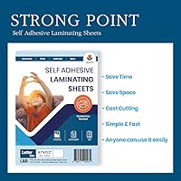 Vista 2 de Self Adhesive Laminating Sheets 12.3x17.1 inch, 20 Pack, 4mil Thickness, No-Machine Needed, QuickPeel, Instashield, Stick&GO