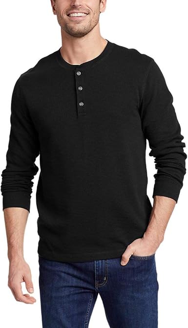 men's thermal henley top