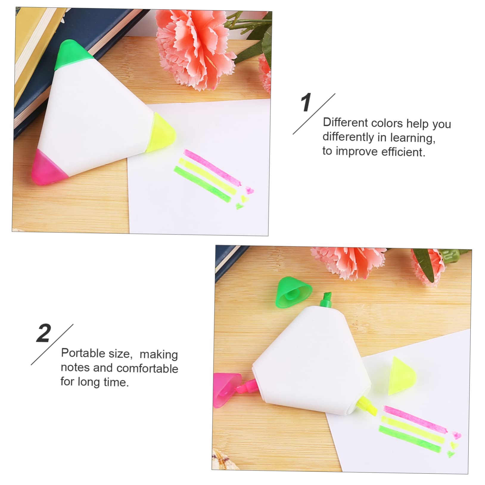 Angoily 6 Sätze Textmarker Fluoreszierender Farbstift Dreieckmarker Hervorheben Schreibstifte Fluoreszierende Zeichenstifte Fluoreszierender Markierungsstift Dreieckstifte 5 Stück * 6