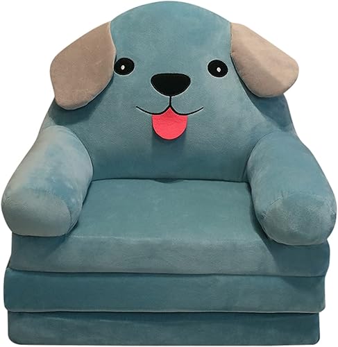 Graywhsky Sofá plegable de felpa para niños, sillón plegable 2 en 1, sofá plegable para niños, lindo sofá perezoso de dibujos animados, sofá abierto