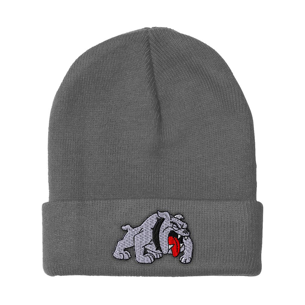 Speedy Pros Beanies for Men Bulldog C Embroidery Dogs Bulldog Style 3 Winter Hats for Women Acrylic Skull Cap 1 Size Light Grey Design Only
