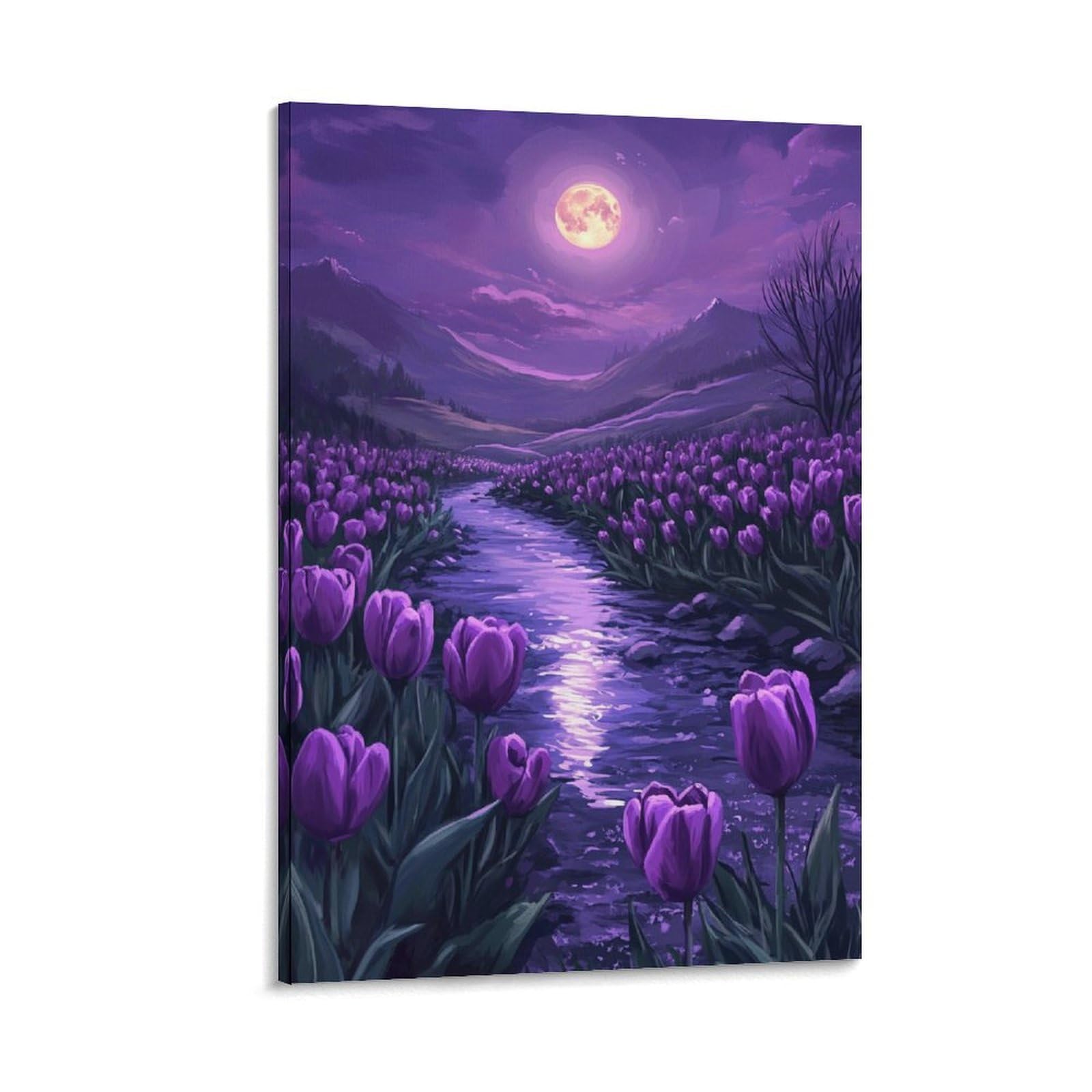 GAOYUCHUN Purple Geranium Canvas for Home Decor Modern Framed Picture Artworks Decorative Modern Framed Canvas Prints Paintings Picture for Bedroom Kitchen Home Decor 16x24inch(40x60cm)
