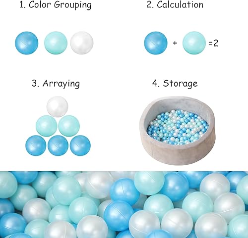 Miniatura 2 de ZLEVEAYN 100 bolas para bolas, a prueba de aplastamiento, colores perlas, sin BPA, no tóxico, bolas de juego de plástico para bebés, niños,