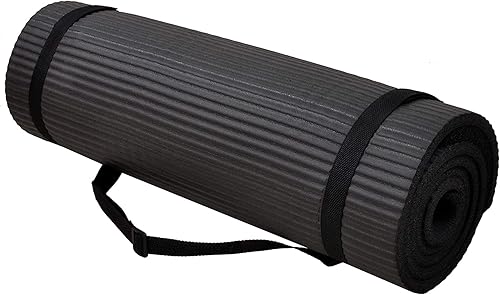 Miniatura 3 de Fitvids All Purpose 1/2-Inch Extra Thick High Density Anti-Tear Exercise Yoga Mat and Knee Pad with Carrying Strap, Multiple Colors Púrpura,Rojo