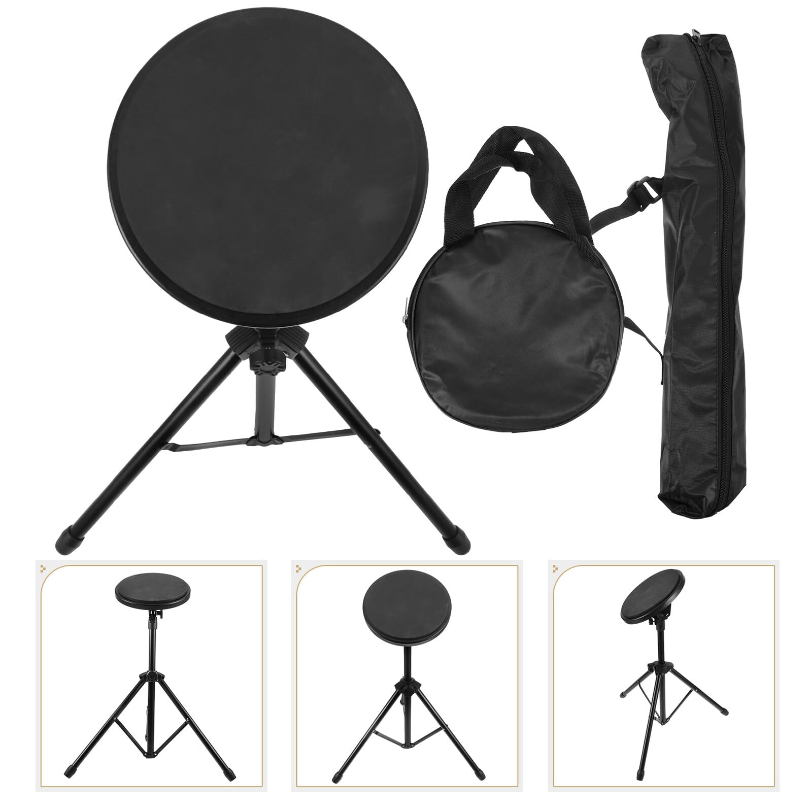 Baluue Alfombrilla Insonorizada para Batería de 8 Pulgadas, Tapete Absorbente de Sonido Negro, Pad de Práctica Silencioso para Bateristas, Accesorio de Percusión para Uso en Apartamento