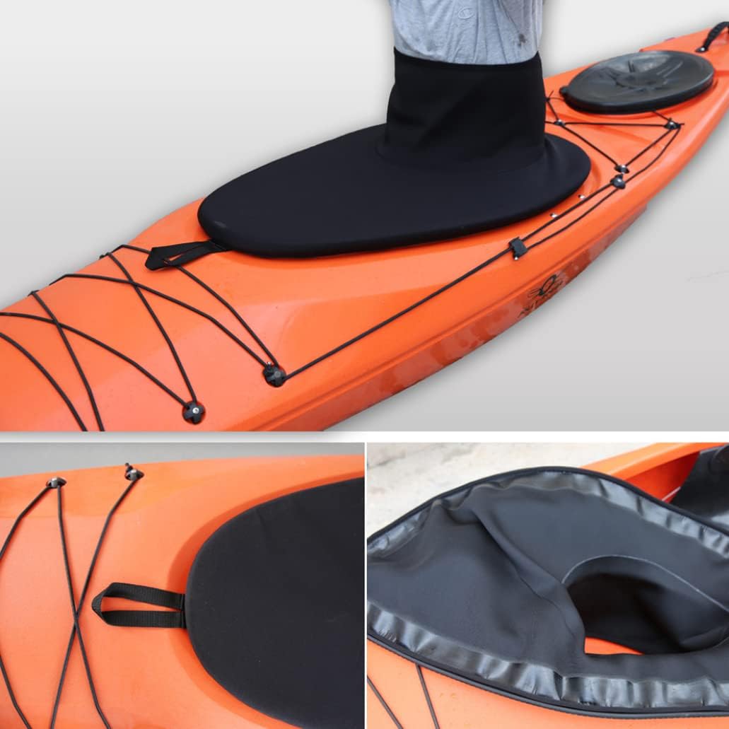 Kayak Spray Skirt Waterproof Skirt for Cockpit Kayaks Water Sports Accessory Black Kayak Accessories Kayak Hardware