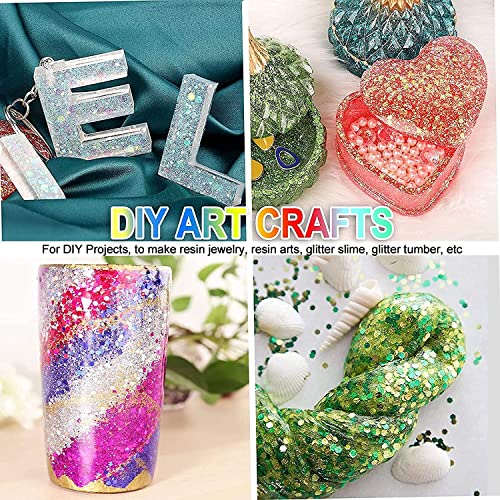 Holographic Chunky Glitter, 100G Royal Gold Cosmetic Craft Glitter For Epoxy Resin, Nail Sequins Iridescent Flakes, Body, Face, Hair, Nail, Glitter Slime Making #TOP4