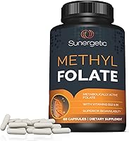Vista 6 de Sunergetic Suplemento de folato de metilo prémium – con vitamina B12 metilada y vitamina B6 – Folato metabólicamente activo como magnafolato