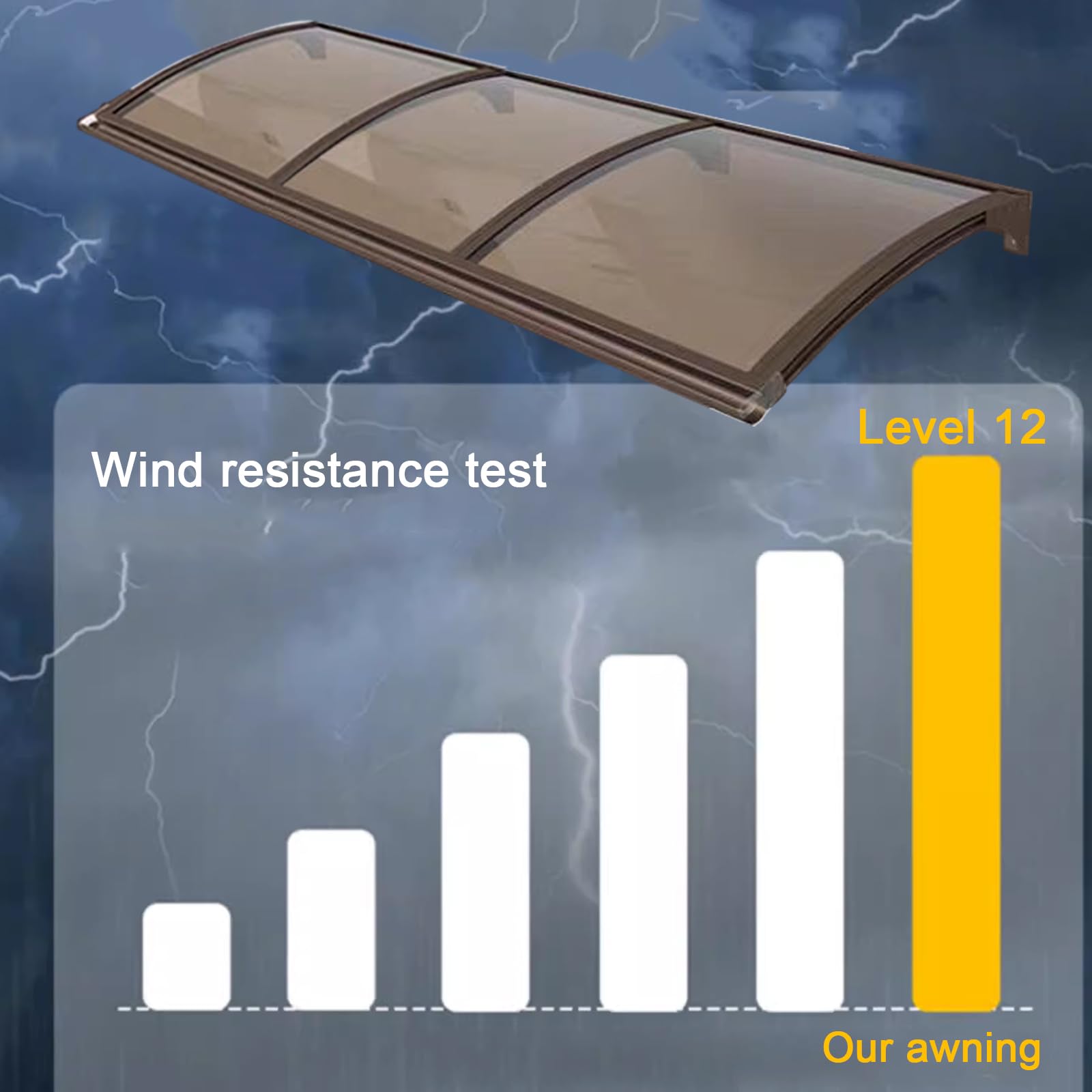 Aluminium Vordach für Haustür,Vordach für Haustür für Terrasse Veranda,Regenschutz Transparentes Pultbogenvordach,Breite Optional 65/80/100/120/150 Cm,3 Plattenfarben (80x300cm/32"x118",A)