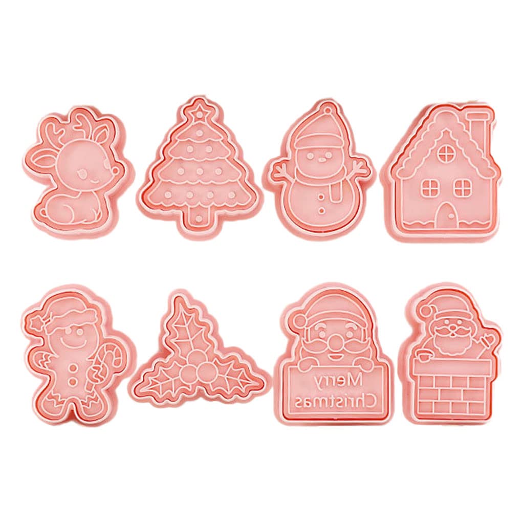 Tsophreniq 8 Pack Cookie Christmas Biscuits Stampers Cake Decoration Biscuits Baking Gadgets Cookie for Kids
