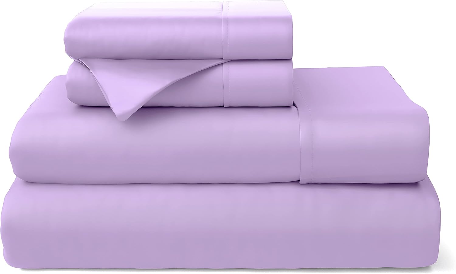 Cosy House Collection Premium Bamboo Bed Sheet Set - Cooling Blend of Rayon Derived from Bamboo - Deep Pocket, Ultra Soft & Breathable Bedding - 4 Piece Set (Queen, Lavender)