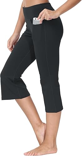 Miniatura 3 de Cakulo Pantalones capri de yoga para mujer, pantalones acampanados para entrenamiento, atléticos, de verano, corte de bota, pantalones capri