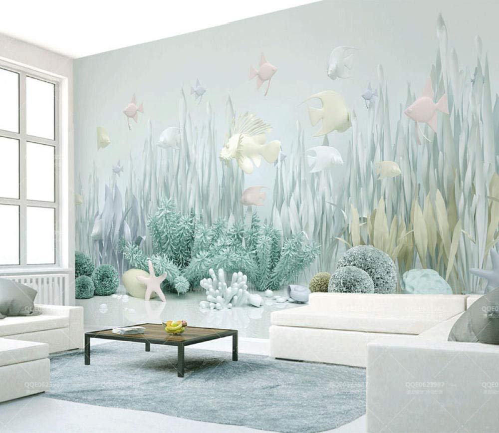 Papier peint mural 3d dessin animé bleu fond d'écran océan WLLLO 250x175