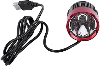 Lanterna de LED para bicicleta T6, lanterna de bicicleta T6, luz frontal de ciclismo com porta de alimentação USB (5V) e dois anéis de borracha, adequado para ciclismo, escalada, pesca, caça, acampamento, etc., farol de bicicleta de LED T6, bicicleta T6 Bicy