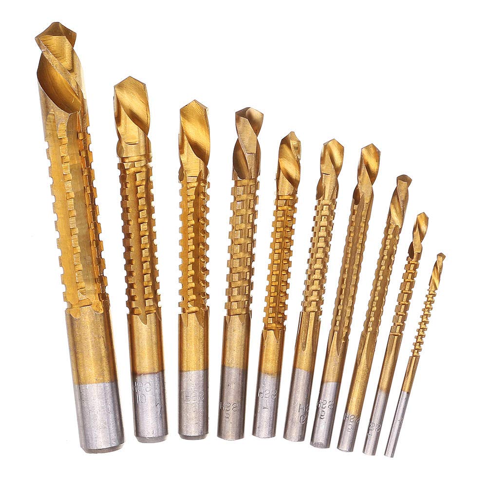 10 szt. 3-13mm zestaw wierteł spiralnych z powłoką HSS wiertło do rowków do cięcia drewna i metalu