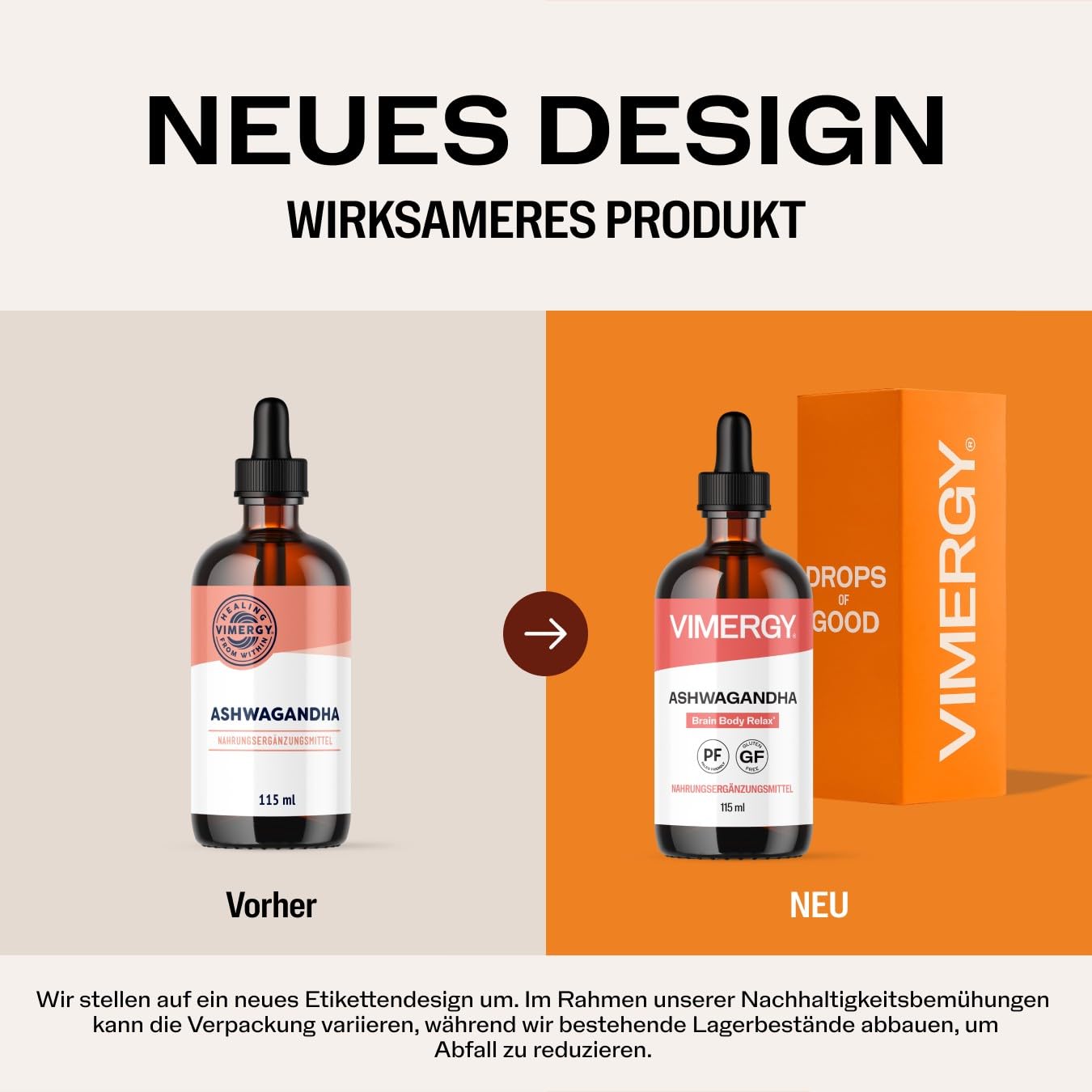 VIMERGY Bio Ashwagandha Flüssigextrakt, 115 ml, Vegan, Glutenfrei