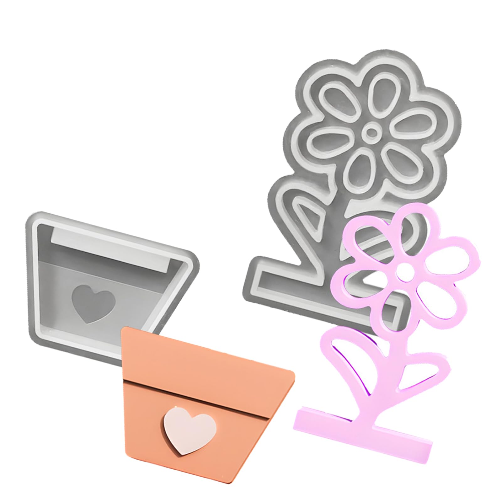 Jazuaiao Not Stick Silicone Craft Cast for Artisanal Blossomy Arrangements and Decorative Rosin Undertakings Artisanal Flower Container Silicone Cast