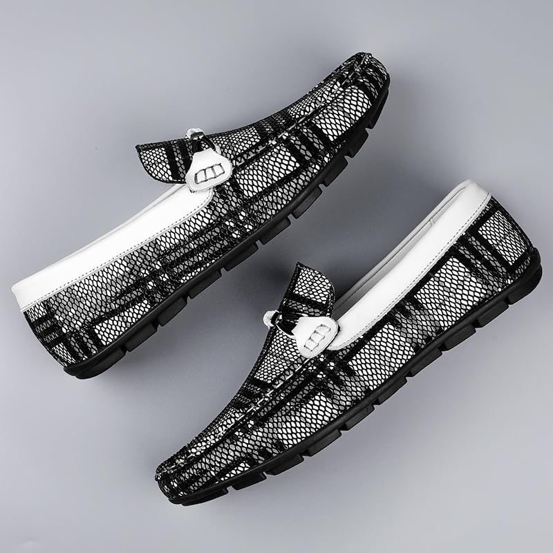Men's Loafers Two Tone PU Leather Round Toe Penny Loafers Anti-Slip Flexible Flat Heel Outdoor Slip-ons4