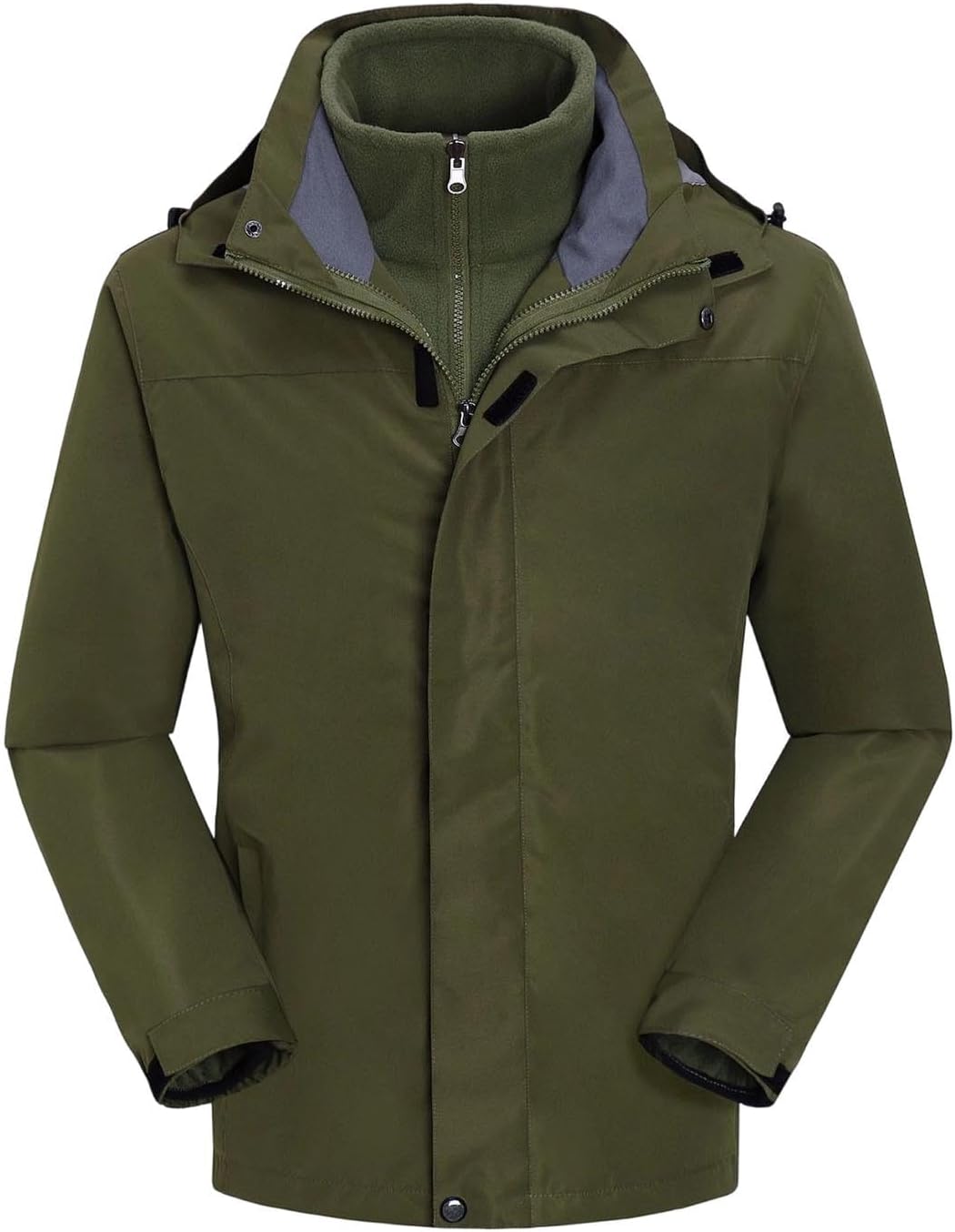 Men 3 in 1 Ski Jacket Waterproof Winter Snow Coat Windproof Hooded with Inner Warm Fleece Snowboarding