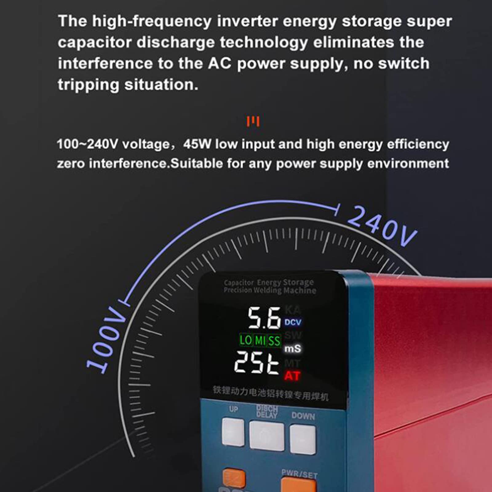 Soldadora por Puntos de BateríA 801d,MáQuina de Soldadura por BateríA de Almacenamiento de EnergíA Industrial,Soldadora por Puntos de Pulso de 12 Kw,Equipo PortáTil de Soldadura de BateríA