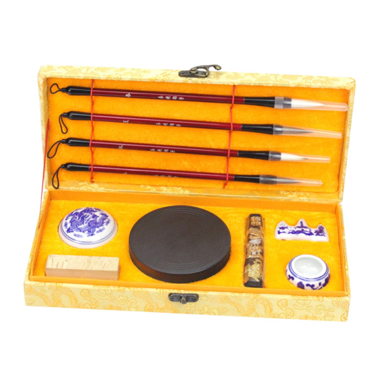 LIFKOME Calligrafia Cinese Tesori con Pennello Scrittura Carta Kit Completo per Principianti e Amanti Calligrafia Materiali Autentici per Studio Artistico