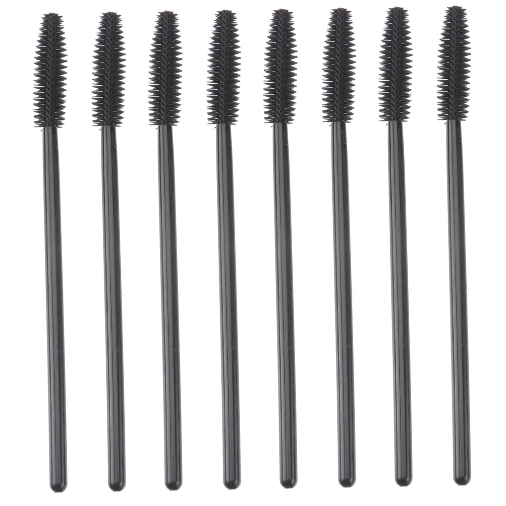 FOYTOKI Eyebrow Spoolie Lash Brush Set 50pcs Disposable Nylon Bristles for Daily Makeup for Professionals Beginners (black)