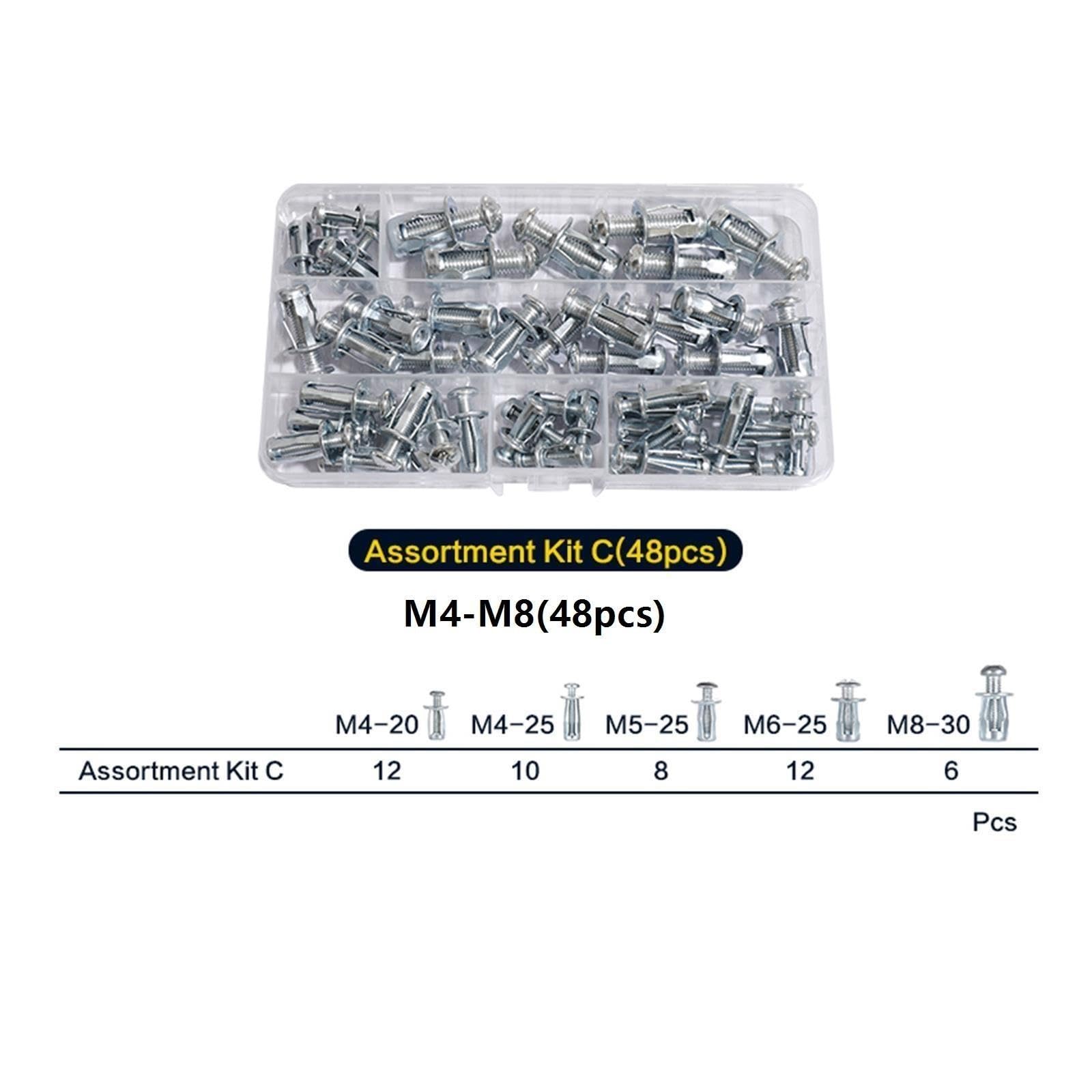 32-90PCS Jack Nuts Petal Nuts, tornillo de expansión para hojalata & valla