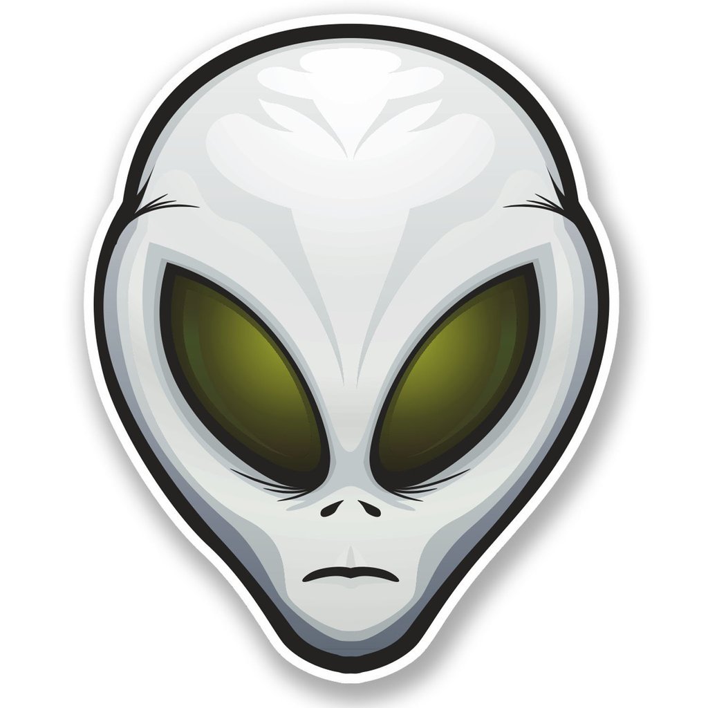 DestinationVinyl 2 x 10cm/100mm Alien Grey UFO Window Cling Sticker Car Van Campervan Glass #4702
