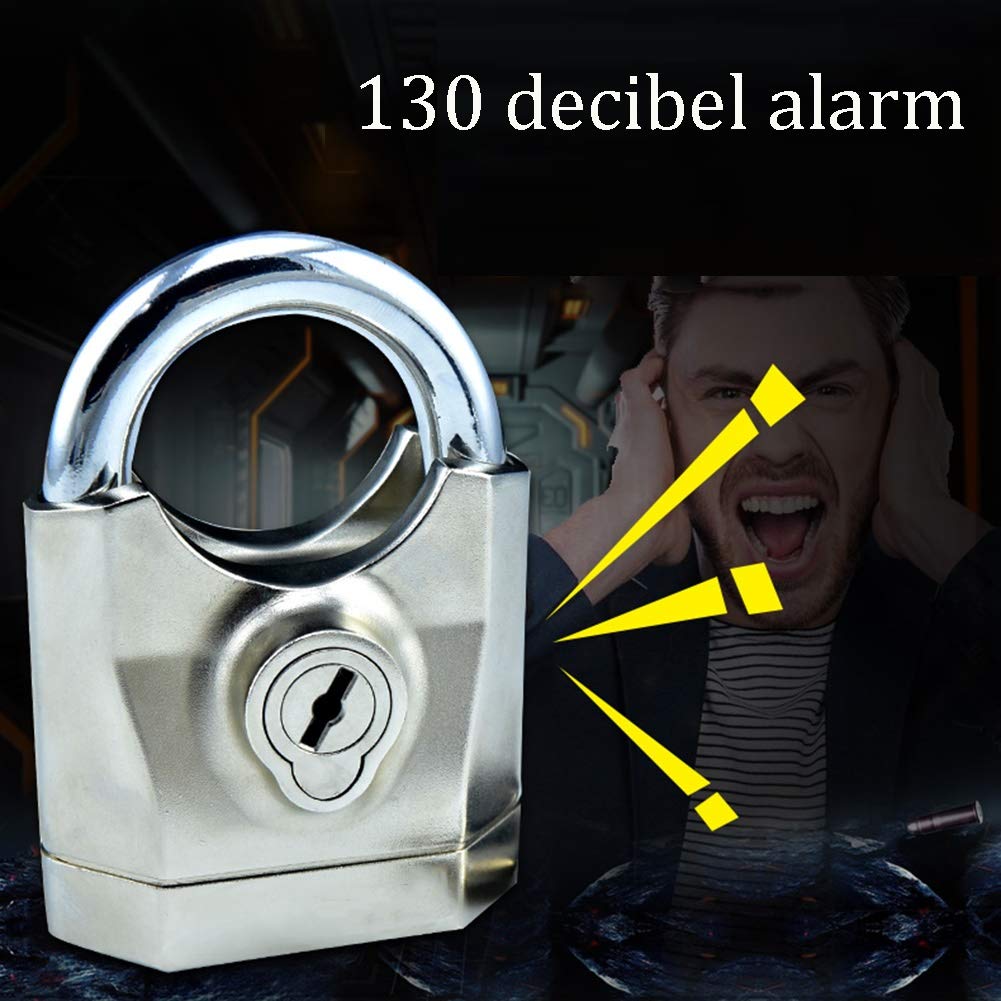Candado con llaves, Candado de la llave de la alarma del acero de aleación for la cerca 71x101m m multicolora del garaje de Warehouse 3 llaves