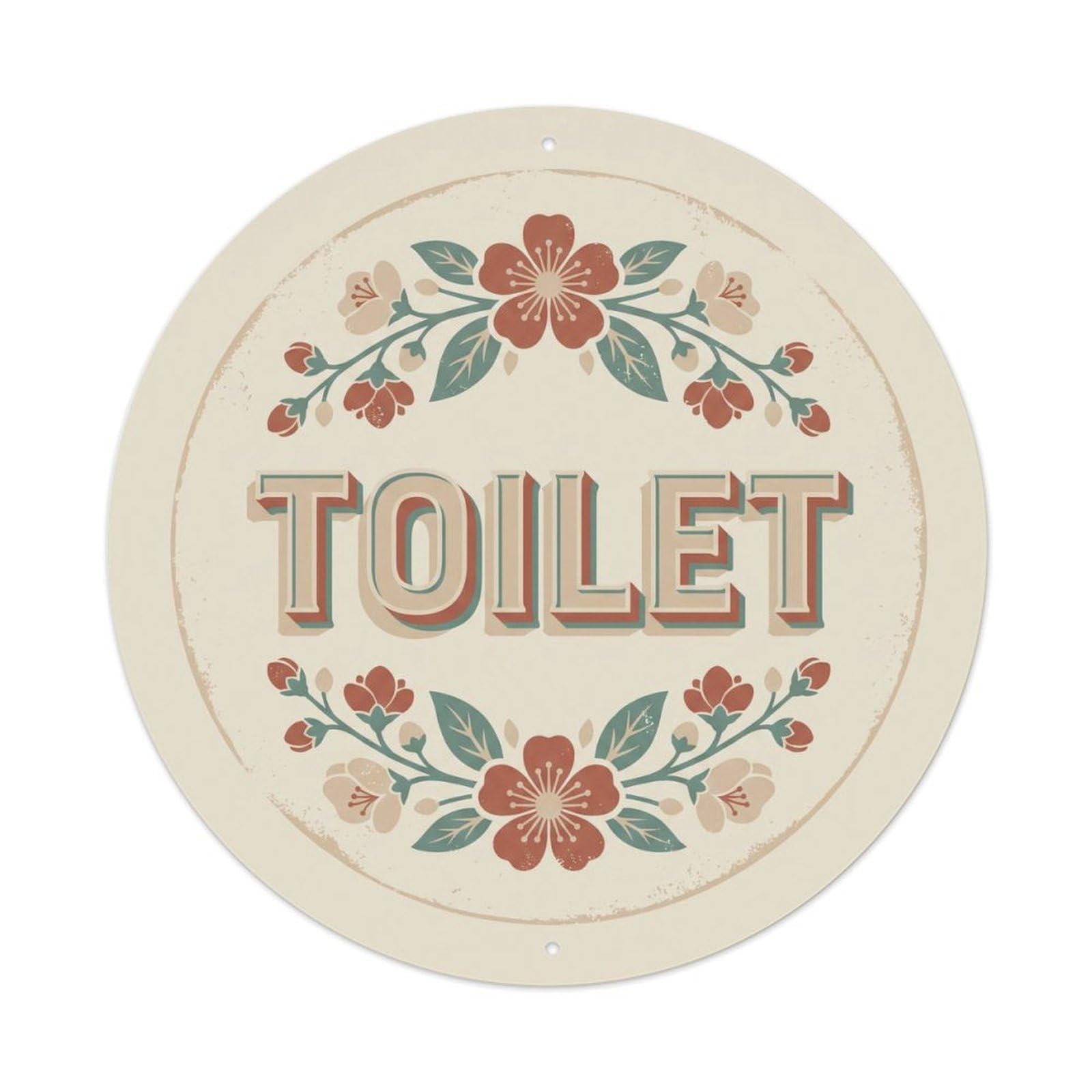 Okahys 8X8inch(20X20cm) Toilet(Wc) Signage Apricot Blossom Vintage Metal Tin Sign